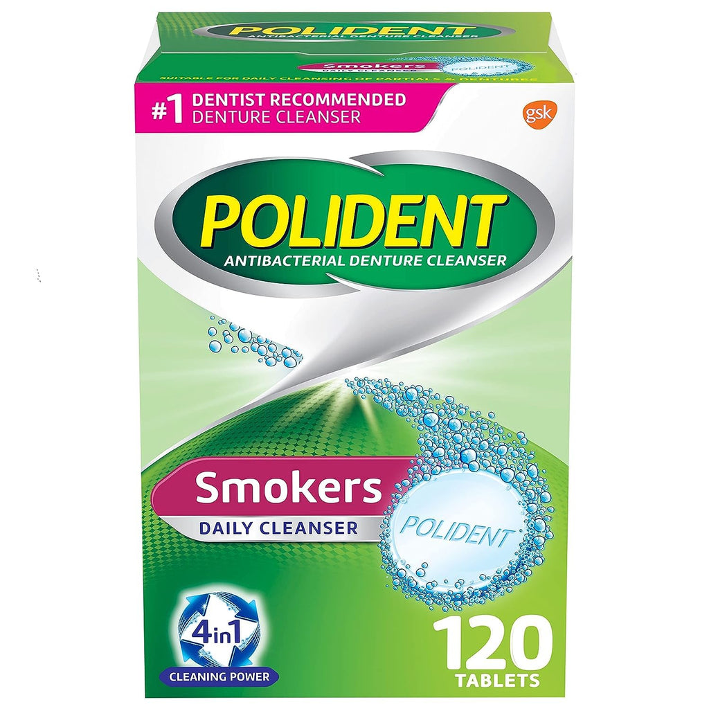 Polident Smokers Denture Cleanser Tablets - 120 Count (Pack of 1)