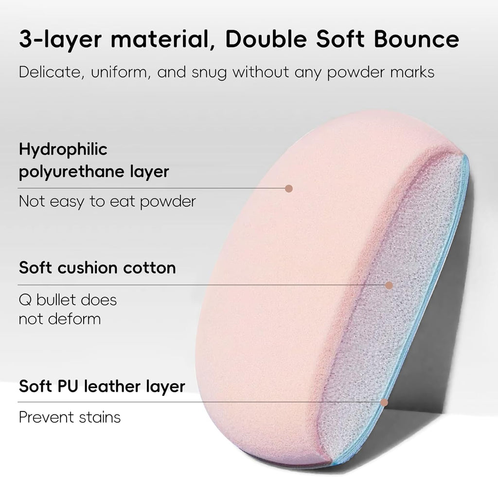 ‌30 Pcs Mini Powder Puffs & mini makeup sponge Set - setting powder puff, Dual-Use (Dry/Wet) for Foundation, Concealer & Eyeshadow - Soft, powder puffs &makeup puff Makeup Sponges with Storage Box