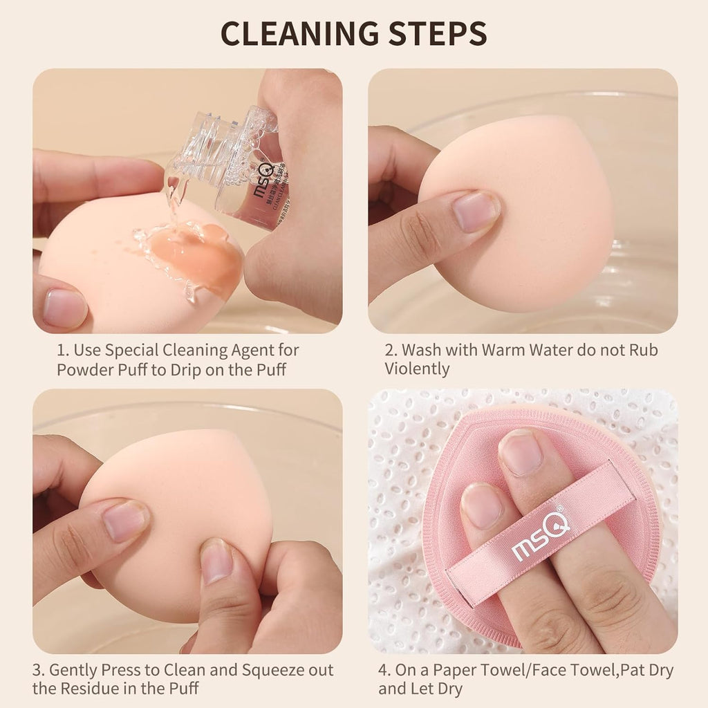 MSQ 5Pcs Makeup Sponge For Foundation Concealer and Powder, Triangle Powder Puff Soft Sponges Blender, Latex Free Blender Sponge For Liquid, Cream, Powder Seamless & Flawless Makeup, 2.75 in, Pink