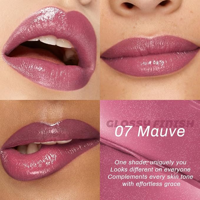 evpct Mauve Honey Lipstick Tinted Lip Balm, Sheer Hydrating Shine Tinted Lipstick for Women, Moisturizing Lip Color, Nourishing Tinted Lip Balm Plumper Gloss Stain, Glossy Shiny Finish, 07 Mauve