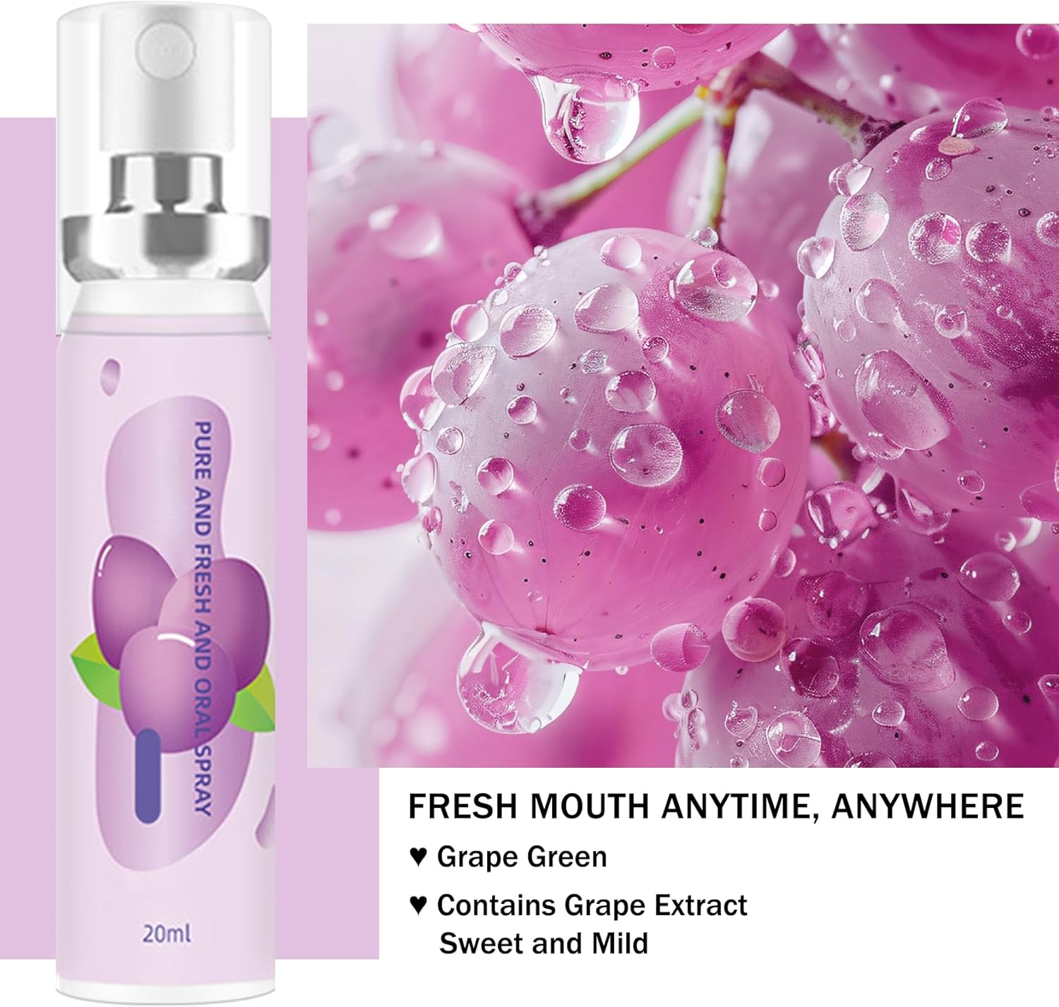 6PCS Oral Breath Spray, 3 Flavors Fruit Mouth Spray Breath Freshener Oral Care for Adults, Portable Long Lasting Refreshing Dry Mouth Spray for Bad Breath