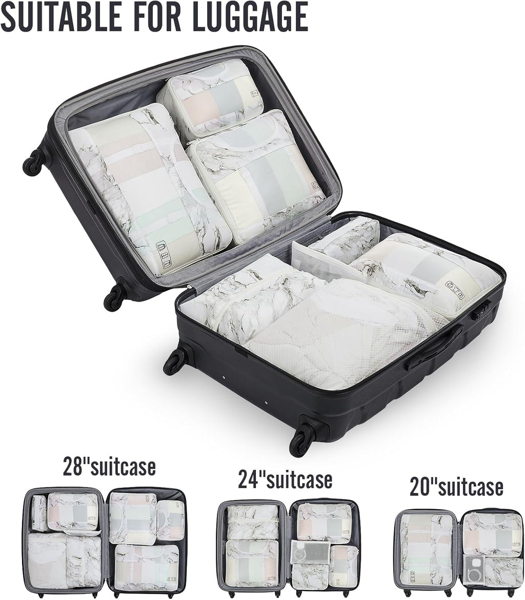 Veken 10 Set Packing Cubes for Travel Essential, Suitcase Organizer Bags in 4 Sizes, Carry-On Luggage Accessories with Large Laundry & Hanging Toiletry Bag, Must-Have for Airplane, Road Trip & Camping