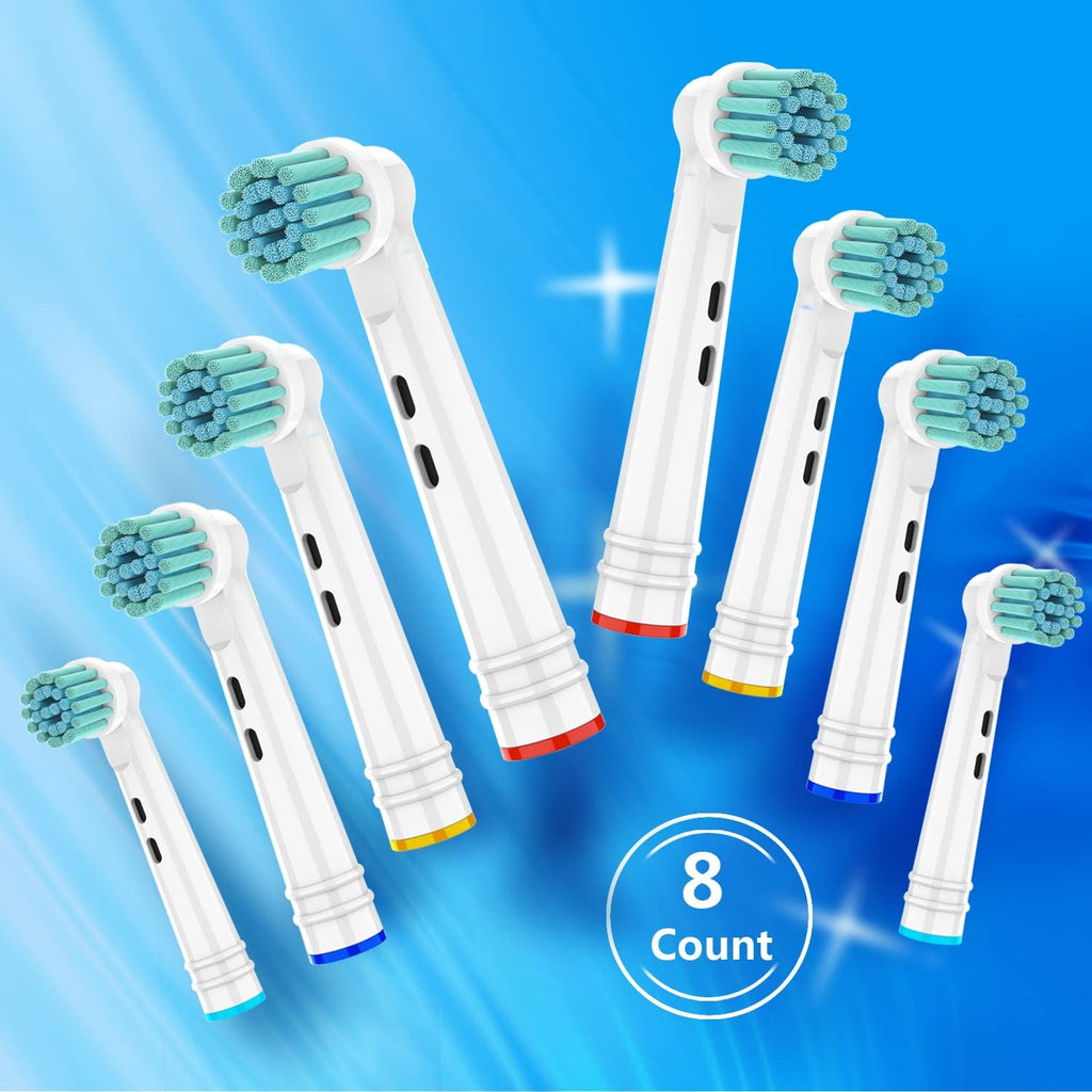 Replacement Toothbrush Heads Fit for Oral B Electric Toothbrushes, 8pcs, Extra Soft Bristles for Sensitive Gums Care, Round Head for Pro Timer