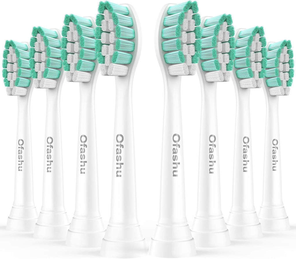 Replacement Brush Heads for Philips Sonicare Click-on Electric Toothbrush Heads Compatible with Plaque Control C1 C2 4100 5100 6100 2 Series HX9024, 8 Pack White