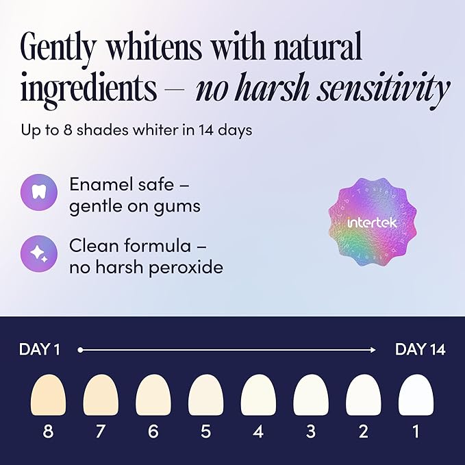 Natural Teeth Whitening Strips – Peroxide-Free, Enamel-Safe & Sensitivity-Free | 7 Treatments | Papaya & Pineapple Enzymes + Coconut Oil | Gentle Daily Stain Removal for a Brighter, Whiter Smile