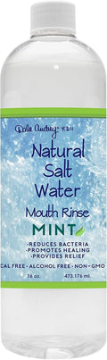 Natural Pink Himalayan Saltwater Mouth Rinse | Organic Mint Flavor I Fluoride Free Freshens Breath | Alcohol & Cruelty Free | Teeth Cleaner Mouthwash & Rinse for Healthy Gums | Non GMO-16 FL Oz