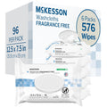 McKesson Washcloth Wipes for Adults, Unscented (6 Pack, 576 Washcloths) Disposable Wash Cloths for Body - Fragrance-Free No-Rinse Formula - Good for Incontinence and Elderly - 96 Wipes Per Pack