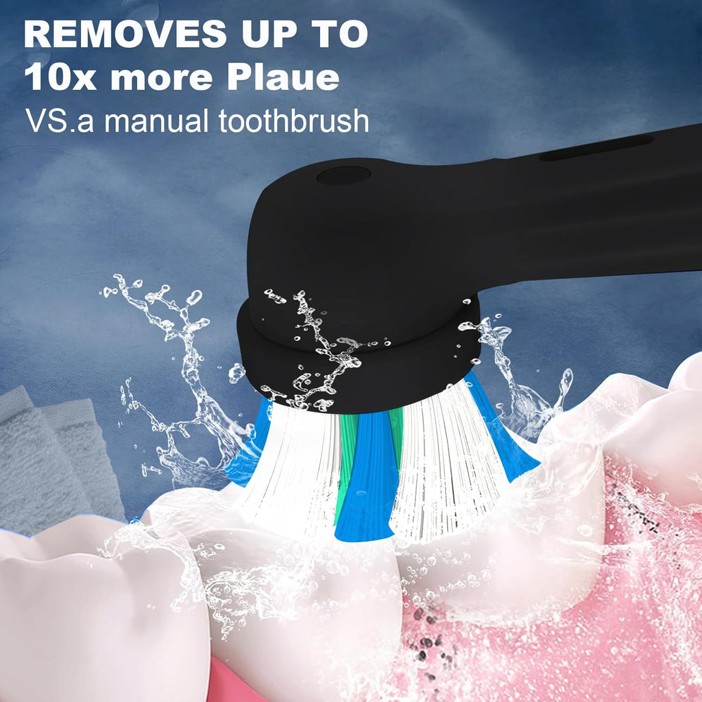 IO Replacement Heads Compatible with Oral b IO 2/3/4/5/6/7/8/9/10 Series Electric Toothbrush, Brush Heads Refills Compatible with Oral B IO for Teeth Clean (6 Black)