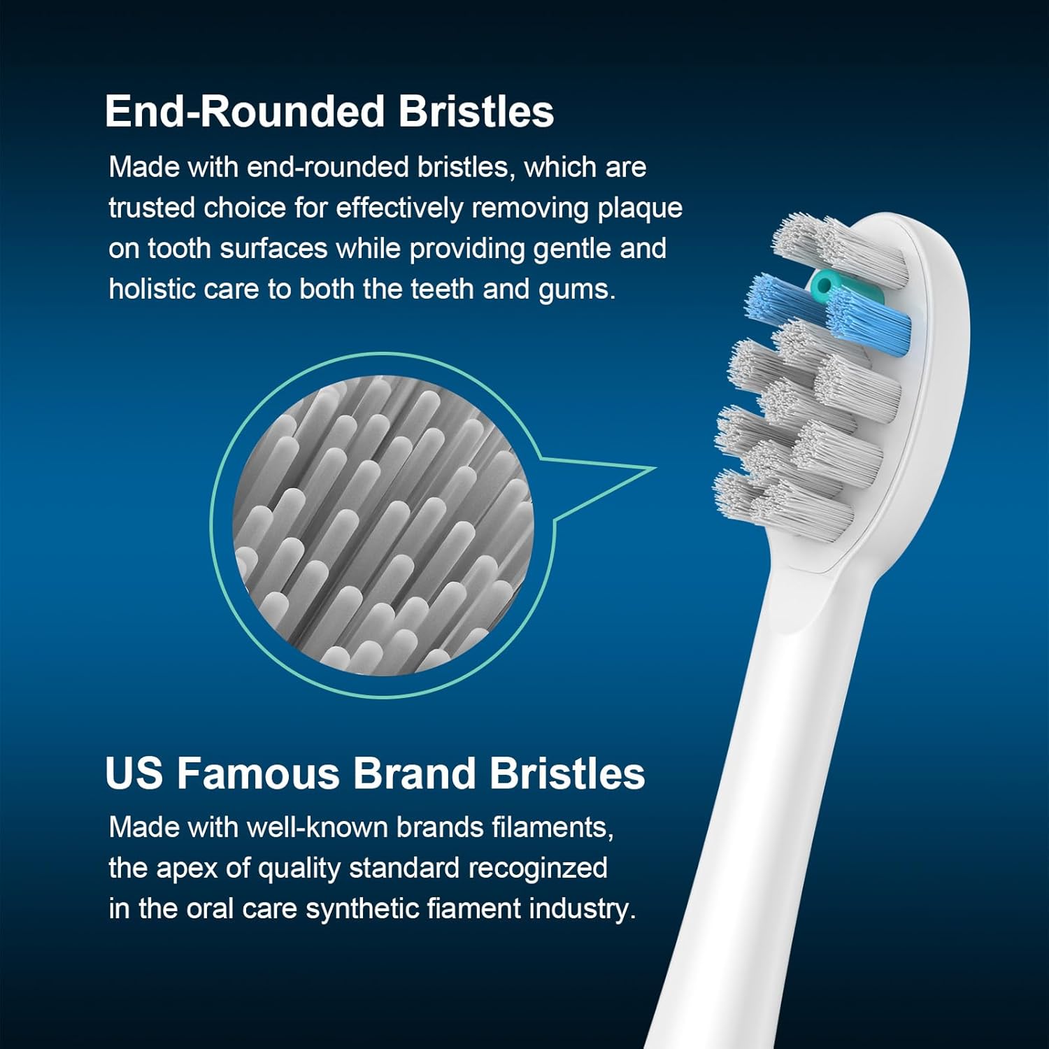 6 Pack Toothbrush Replacement Heads Compatible with WaterPik Sonic Fusion 2.0, FitMount Flossing Brush Head Fit for Water-Pic SF-01W SF-02W and 2.0 SF-03 SF-04