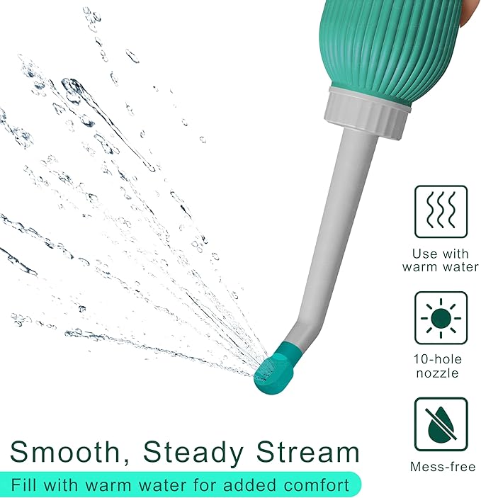 Upside Down Peri Bottle for Postpartum Care, Portable Bidet for Perineal Cleansing, 500ml Capacity,4 Nozzle Tips ,Angled Nozzle, Travel-Friendly, Handheld Washer for New Moms, Unisex