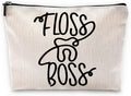 Sufamb Floss Boss Makeup Bag, Funny Dental Assistant Cosmetic Pouch for Women Girls, Funny Gifts for Dentists Women Dental Hygiene Hygienist,Dental Assistant Gifts