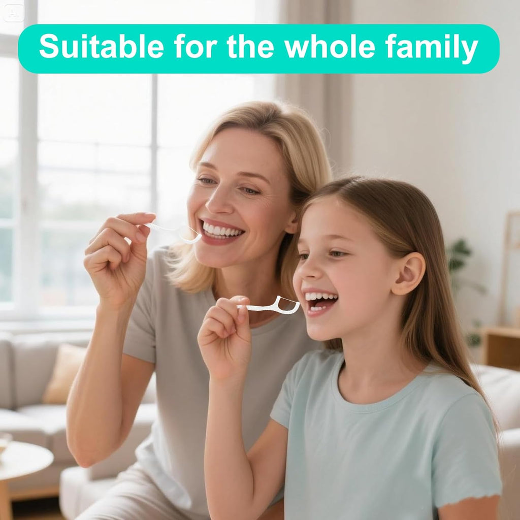 100 Count Individually Wrapped Floss Picks - Curved Tip Non-Slip Grip Travel Dental Flossers, for Adults Daily Oral Care Braces Bridges, Tight Spaces Sensitive Gums, Wax-Free Portable Toiletries