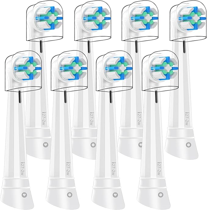 8 Pack IO Replacement Heads Compatible with Oral B IO 2/3/4/5/6/7/8/9/10/Deep Clean Series Electric Toothbrushes, Brush Heads Compatible with Oral B iO (White)