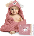 Baby Towels with Hood - Soft, Absorbent Viscose Made of Bamboo, Extra Large 35 x 35 Inches, for Newborns, Infants, Boys and Girls, Mauve Rose