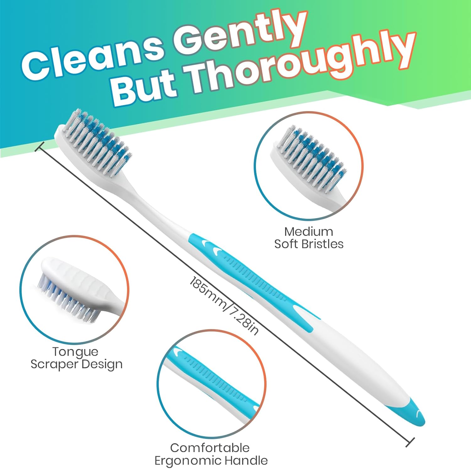 100 Pack Individually Wrapped Bulk Toothbrushes for Adults & Kids, Disposable Tooth Brush, Medium Soft Bristles for Travel, Donations, Hotels