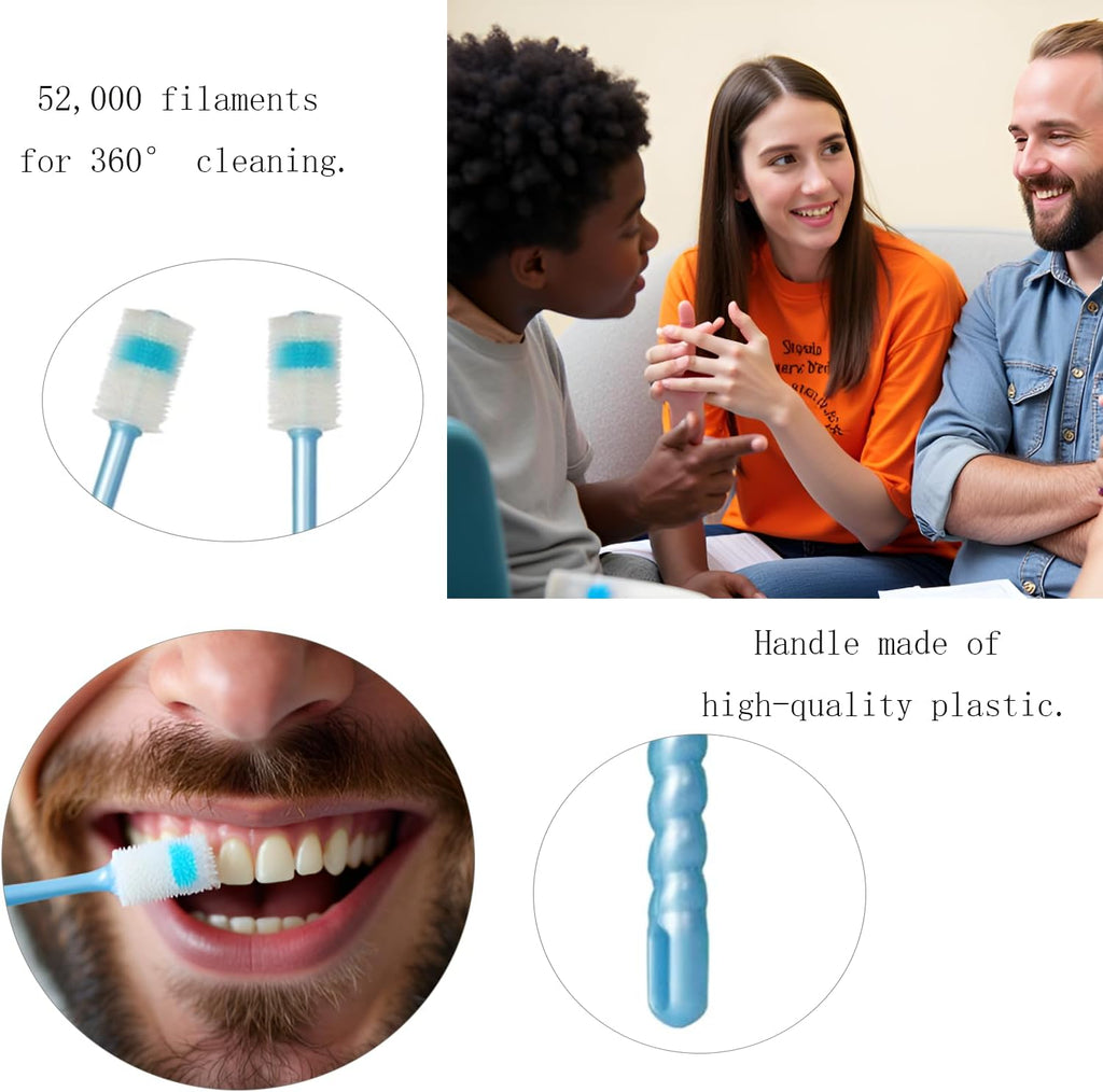 2 PCS Chemotherapy Must Haves for Men Chemotherapy Must Have Toothbrush for Sensitive Mouths Comfort Items Chemo Patients Spinning Toothbrush Oral Support Care Package (Blue)