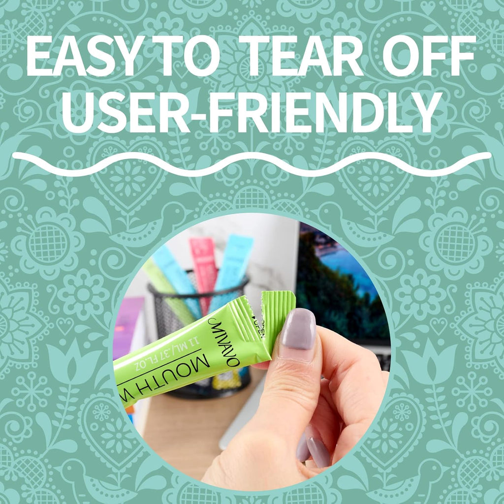 Travel Sizet Mouthwash Portable Strip Mouthwash for Fresh Breath Mint and sea Salt Mixed 20 Each