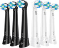 IO Replacement Heads Compatible with Oral b IO 2/3/4/5/6/7/8/9/10 Series Electric Toothbrush, Brush Heads Refills Compatible with Oral B IO for Teeth Clean (6 Black/White)