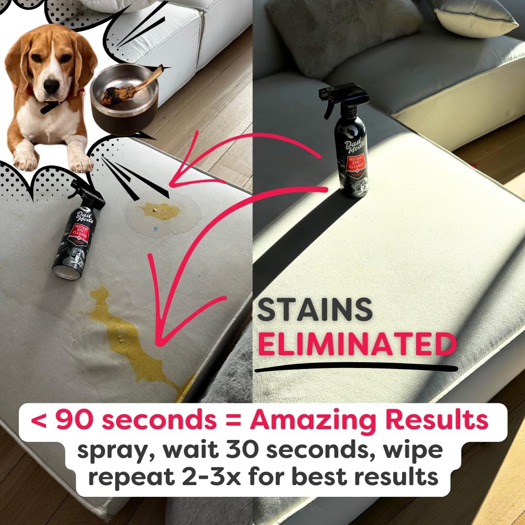 DadMode Maximum Strength Cleaning Set for Busy Families - 7 Enzyme Stain Remover, Surface Cleaner, Laundry Detergent, Carpet Cleaner - Sandalwood & Suede, 64 oz