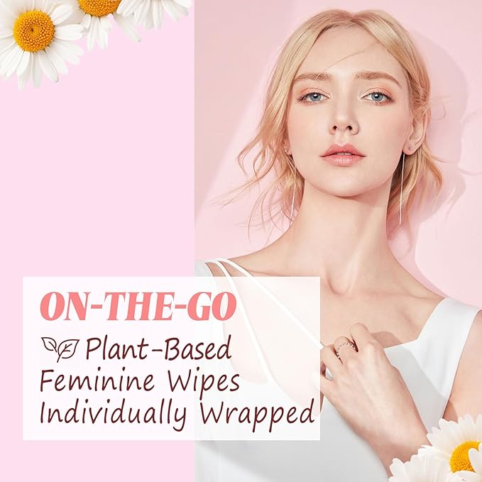 Feminine Wipes Individually Wrapped, Flushable Wipes Travel,Travel Wipes for Women,Feminine Care Wet Wipes Travel Size Vaginal Wipes for Adult, Girl and Homeless 60