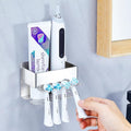 Toothbrush Head Holders, Electric Tooth Brush Head Holder, Adhesive Toothpaste Holder for Shower Bathrooms, Wall Mounted Tooth Brushing Holder Organizer Storage (Silver, Small)