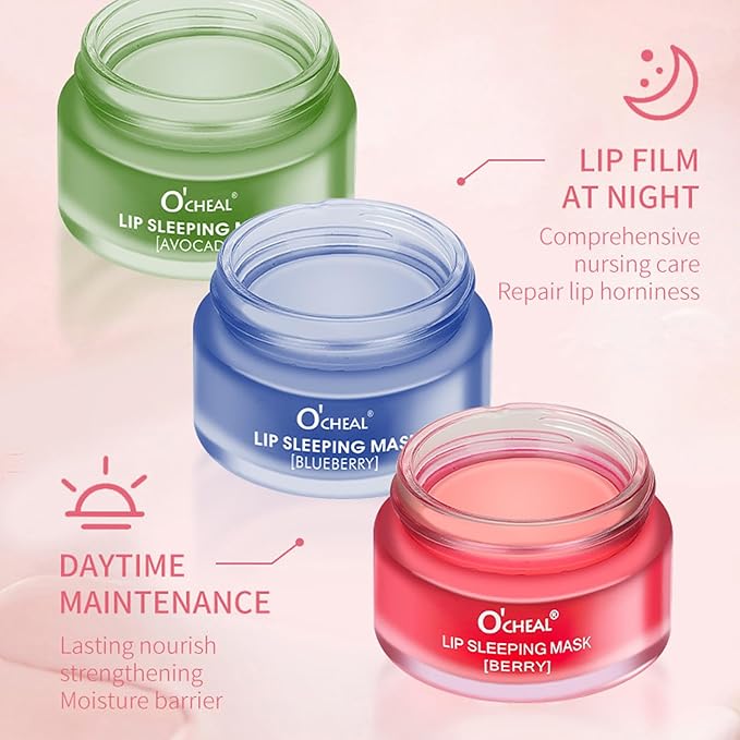 MEICOLY Lip Sleeping Mask,Lip Mask Overnight,Lip Masks,Nourish Hydrating Sleeping Lip Mask,Intense Hydration Night Sleep Lip Mask,Lip Balm for Restore,Hydrate Dry Chapped Lips,Blueberry,0.7oz