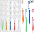 100 Pack Bulk Toothbrush Package with Covers Premium Quality Individually Wrapped Tooth Brushes, Soft Bristle Toothbrushes for Adults & kids, Hygienic Cap for Donations, Travel, Hotels, Homeless