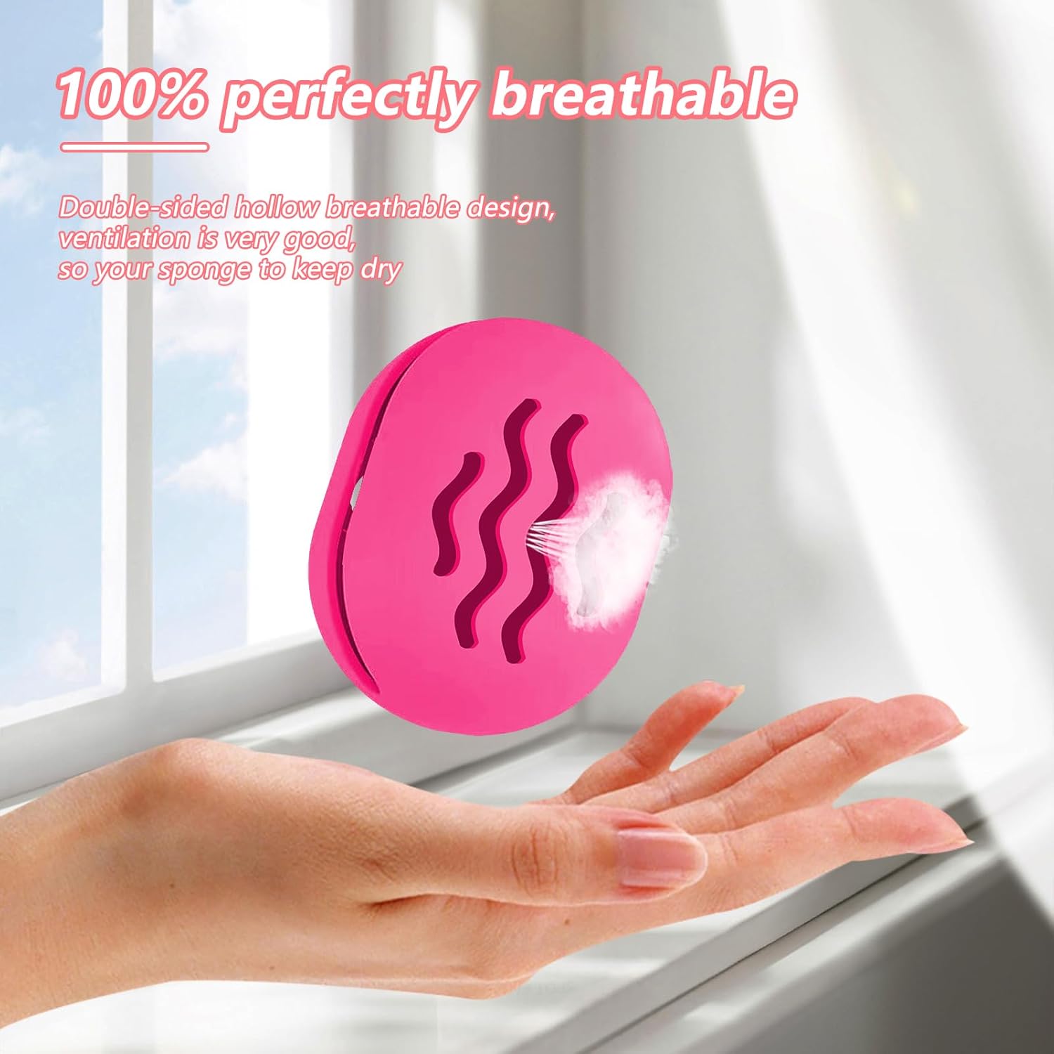 2-Pack Silicone Makeup Sponge Travel Case Makeup Sponge Holder Beauty Blender Case - Travel Storage Case for Beauty Blenders, Portable Organizer（Rose+Gery）