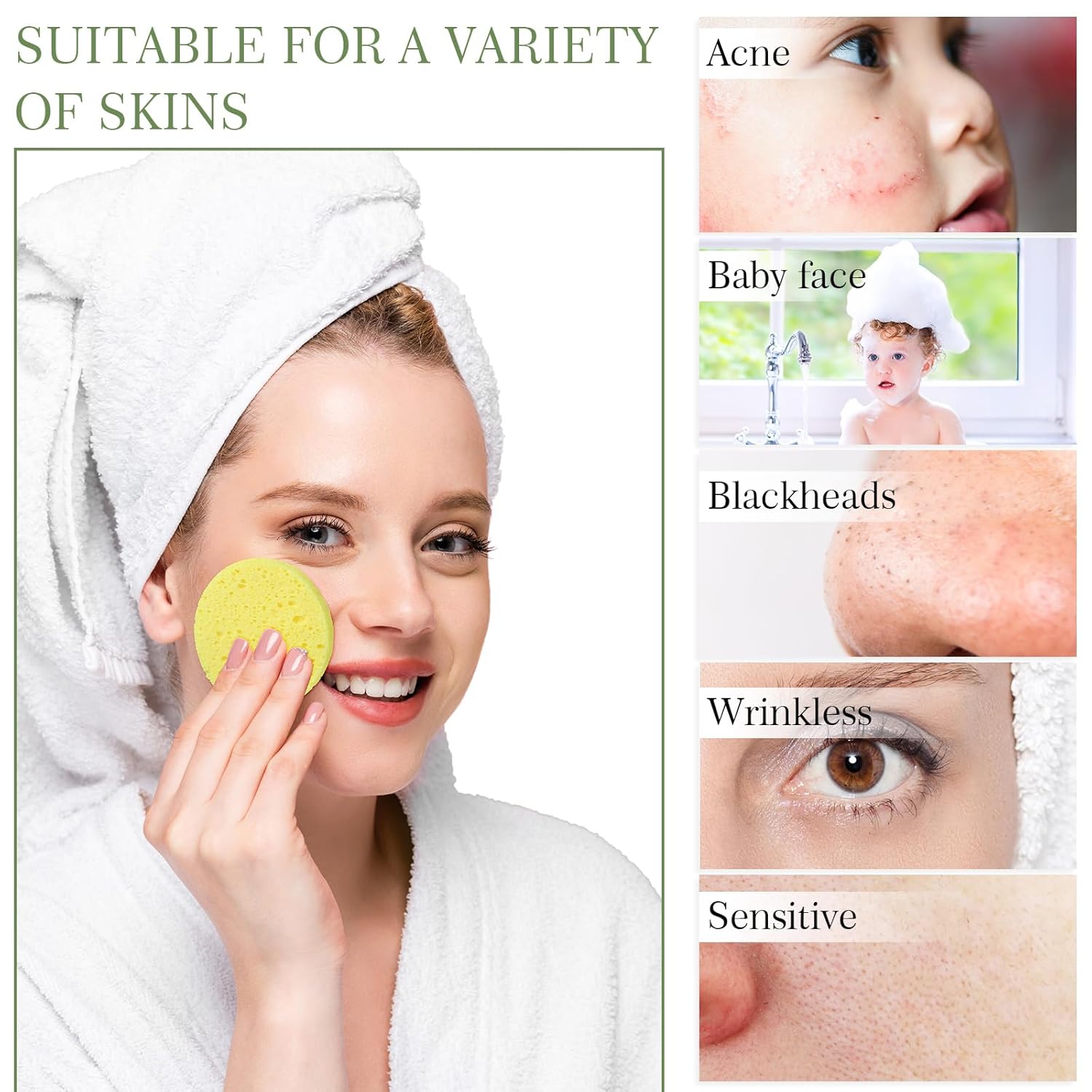 Sieral 120pcs Compressed Facial Sponges Disposable Natural Face Sponges Round Soft Pads with Container for Washing Face Cleansing Exfoliating Esthetician Makeup Removal Travel(Lemon Yellow)