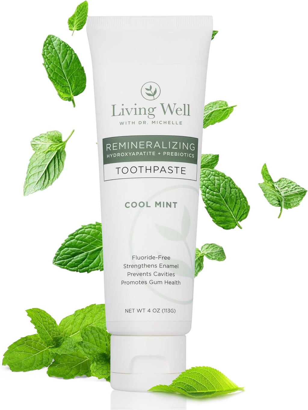 Hydroxyapatite Toothpaste – Fluoride-Free Remineralizing Formula with PROtektin – Supports Enamel Strength, Oral Microbiome & Gum Health – Mint – 4 oz