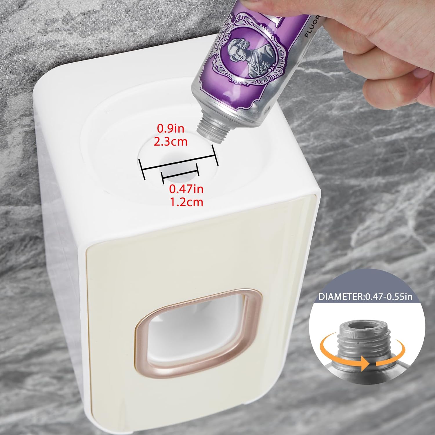 2 Slot Toothbrush Holder and Toothpaste Dispenser Wall Mounted, Automatic Toothpaste Squeezer, 2 in 1 Tooth Brush Toothpaste Organizer for Shower (Ivory Yellow)