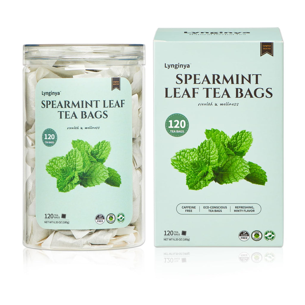Lynginya Spearmint Tea, 120 Tea Bags - Premium Spearmint Leaves - Natural Herbal Tea - Refreshing & Minty - No Sugar & No Caffeine