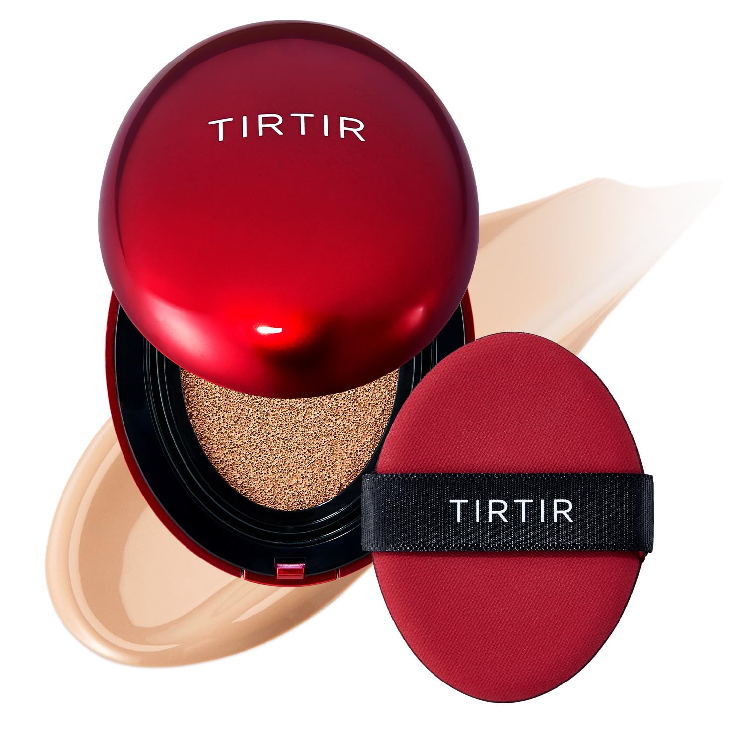 TIRTIR Mask Fit Red Cushion Foundation | Full coverage, Weightless, Skin fit, Satin Glow Finish, Korean Makeup BB Foundation, beauty, Tattoo cover up, Buildable (#24N Latte, 0.63 Fl Oz)