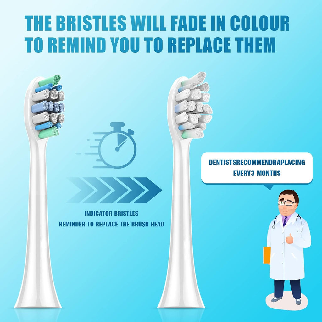 Replacement Toothbrush Heads for Philips Sonicare：8 Pack Soft Replacement Electric Brush Head Compatible with Phillips Sonicare Snap-on System