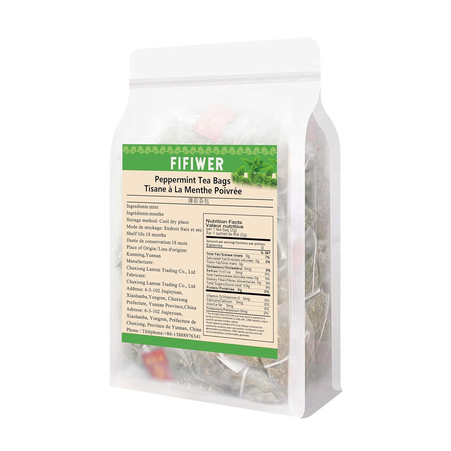 Peppermint Tea Bags 2g X 50 Teabags,Spearmint Tea Bags mint tea bags