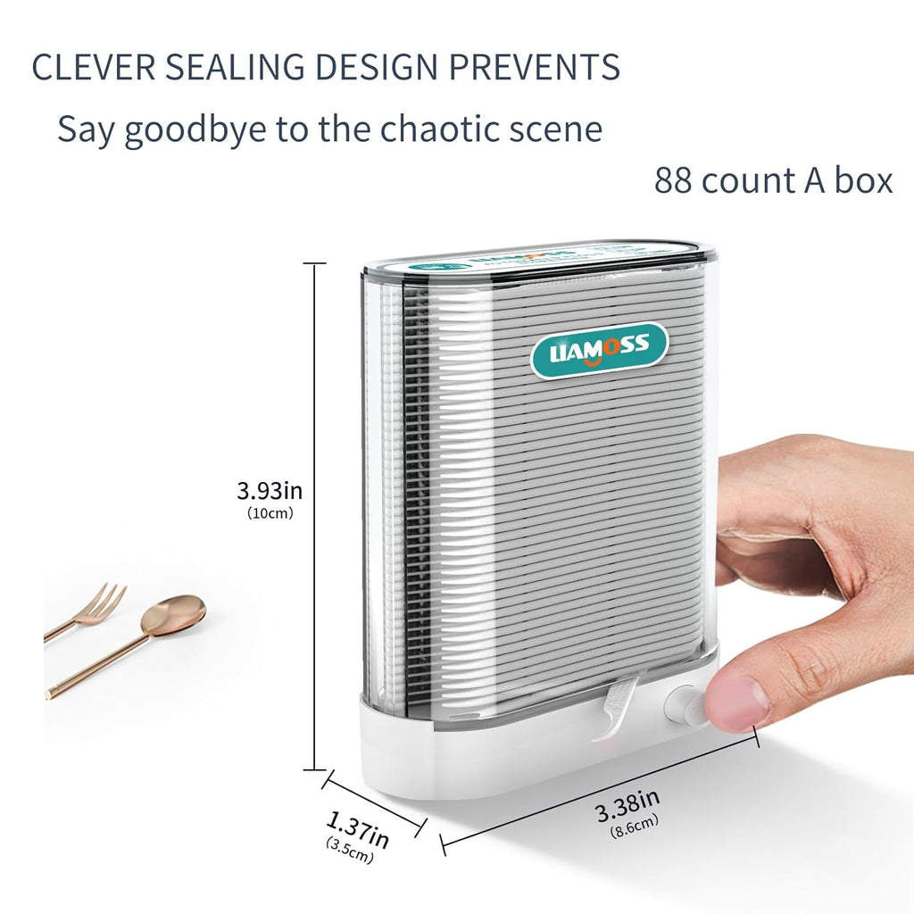 Dental Floss Picks Dispenser 2 Box-Professional Shred Resistant Flossers-176 Count LIAMOSS Superfine Toothpicks Sticks-Unique Sealed Storage-More Hygienic Floss Storage-Adults Best Dental Oral Care