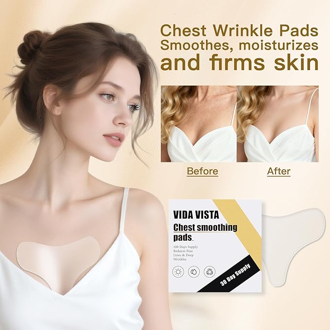 1PC T-Shaped Silicone Chest Wrinkle Pads for Décolleté – Reusable Anti-Wrinkle Chest Patches for Women – Firming & Hydrating Silicone Pads for Chest Lines – Medical-Grade & Eco-Friendly (1)