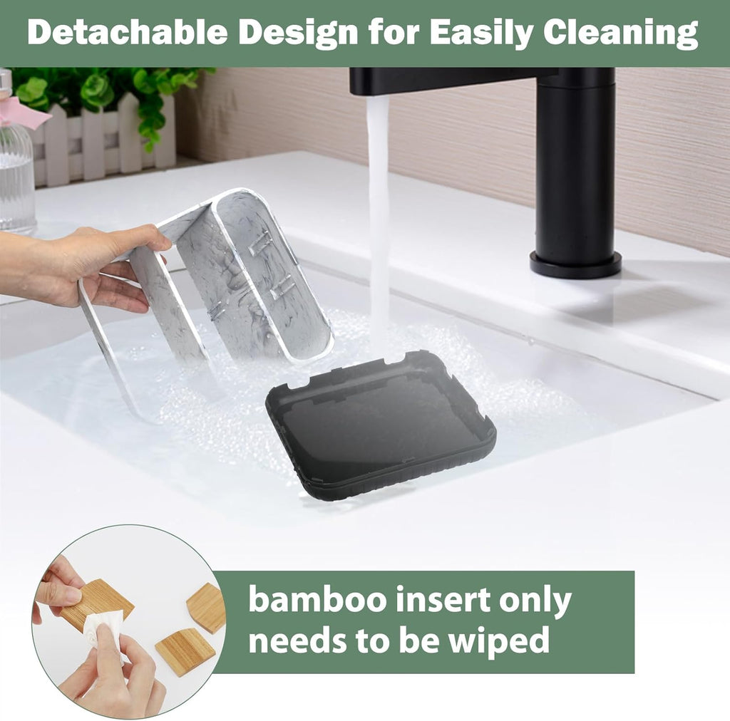 Chintu Toothbrush Holders for Bathroom Counter Organizer - 6 Slots Kids Tooth Brushing Holder Rustic Toothbrush and Toothpaste Holder for Vanity Organization Farmhouse Electric Toothbrush Caddy Black