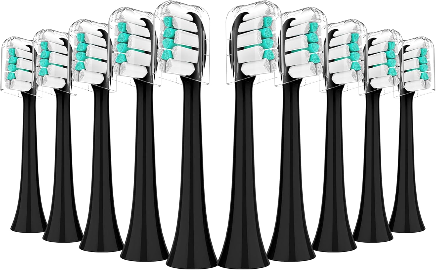 Replacement Toothbrush Heads Compatible with Philips Sonicare：10 Pack Soft Replacement Electric Brush Head Compatible with Phillips Sonicare Snap-on System Black