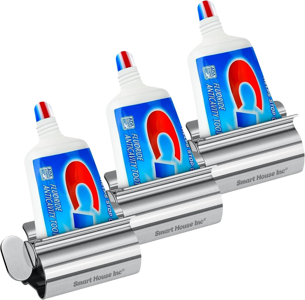 Toothpaste Squeezer Tube Roller Stainless Steel Tube Squeezer Rollers, Saves Toothpaste, Creams, Puts an end to Waste - Simple and Practical (Silver)