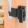 Portable Door Lock for Travel - No Drill Adjustable Latch, Hotel & Apartment Security, Child Proof Interior Defender for Inward Swinging Doors.（Black-1PCS）