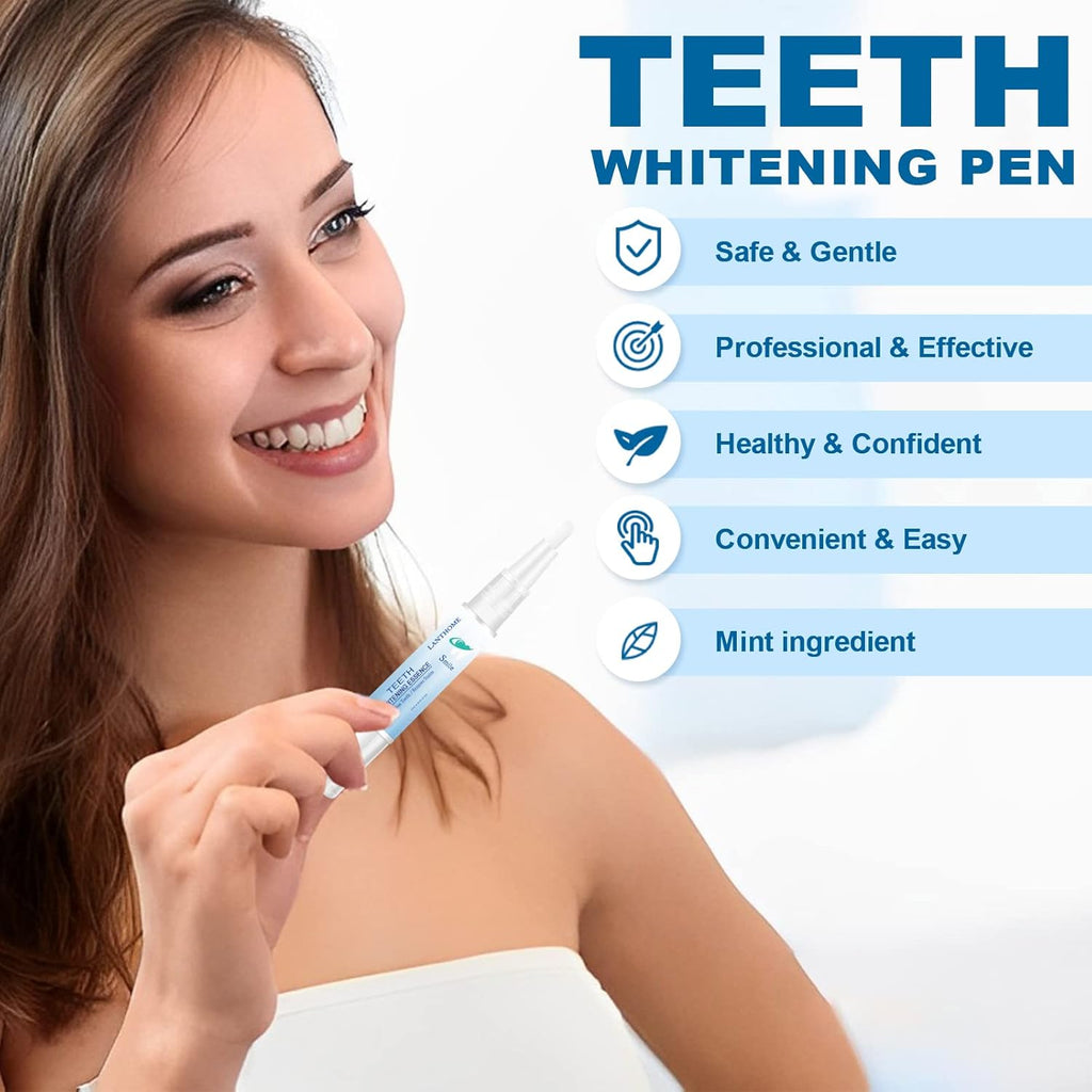 Teeth Whitening Essence Pen - Reduces Teeth Stains and Yellowing, Travel-Friendly Tooth Whitening Pen with Mint Flavor, Gentle on Sensitive Teeth Care (3pcs)
