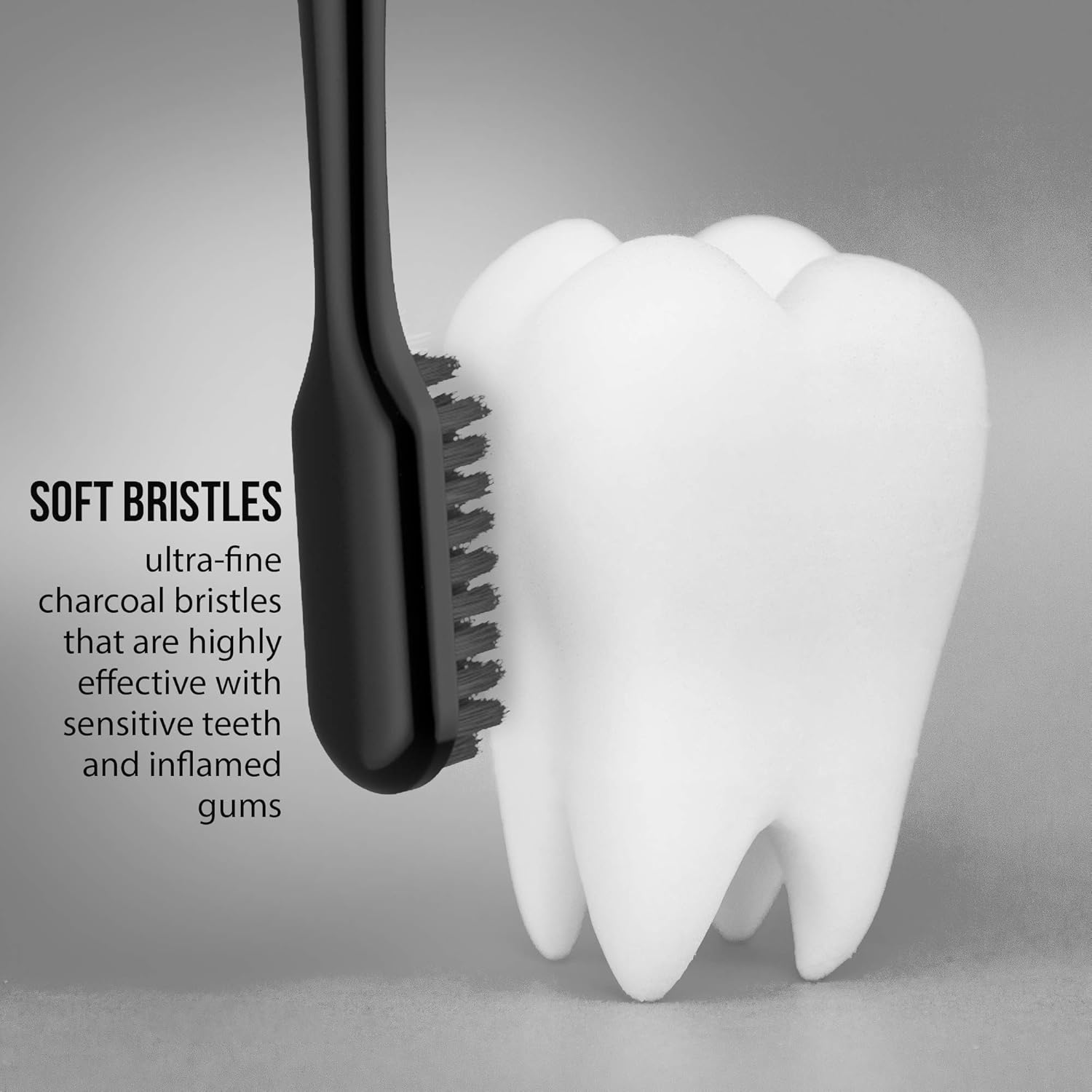 Soft Toothbrushes for Adults - Black Charcoal Toothbrush Ultra Soft for Sensitive Gums - Teeth Whitening Brush for Adults & Children [Extra Family Pack] Super Soft Tip Bristles (Colorful)