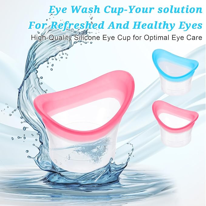 2pcs Eye Wash Cup Eye Wash Bath Kit Eyes wash Cleaner Kit Silicone Eyes Cleaning Cup Tool Manual Portable Eyes Care Tool Eye Cleaner for Eyes Rinse Clean Dust Makeup Irritants Soothing Tired Eye