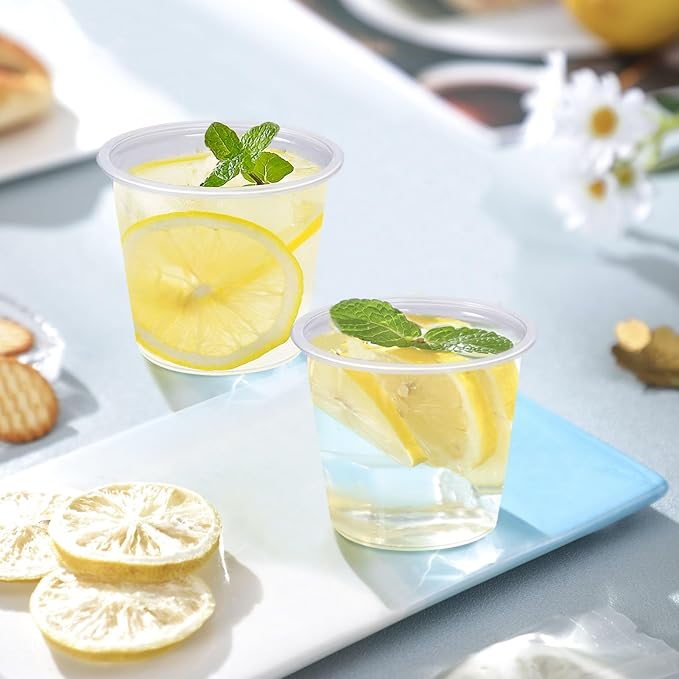 1000 Pack 1 oz Plastic Cups, Clear Disposable Plastic Cups Bulk, Small Medicine Cup 1 Ounce, Condiment Cup for Sauce, Sample Tasting, Wine Tasting,Food Samples