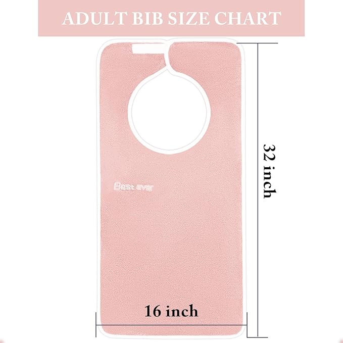 3 Pack Adult Bibs, Microfiber Super Soft Eating Cloth for Adults, Disabled, Adjustable, Dining Clothing Protector