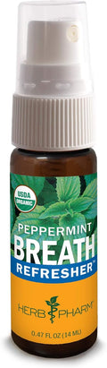 Herb Pharm Breath Refresher Certified Organic Herbal Fresh Breath Spray, Peppermint