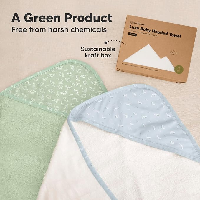 KeaBabies Hooded Baby Towel for Newborn - Viscose Derived from Bamboo Large Baby Bath Towels with Hood for Boys, Girls, Toddler, Extra Absorbent & Soft Newborn Bath Essentials (Blue Whale, Regular)