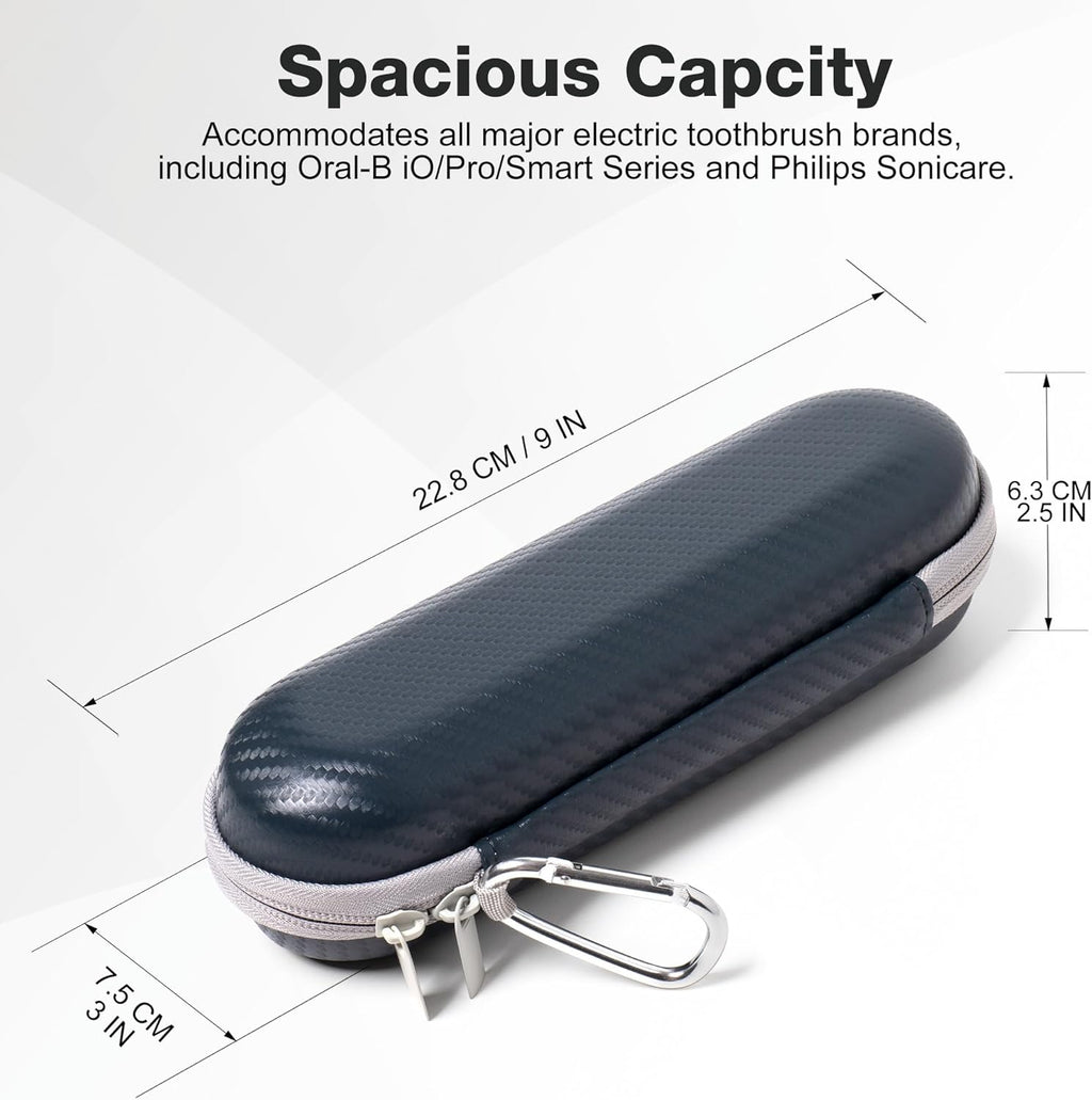 Nincha Hard Shell Electric Toothbrush Case - for Oral-B iO/Pro/Smart Series, Philips Sonicare Electric Toothbrush, Bigger Size Travel Case Fits all Powered Toothbrushes and Accessories Grey