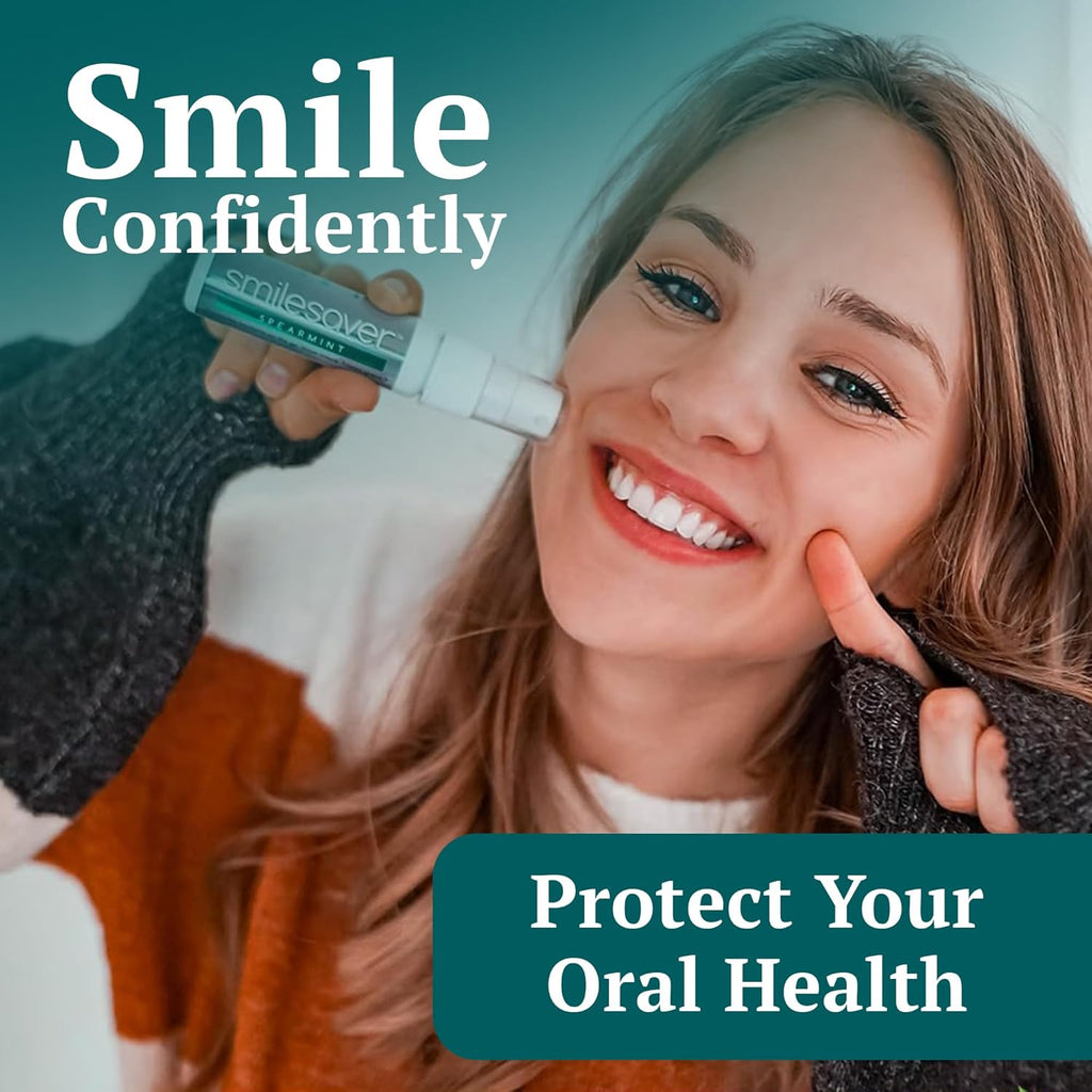 Smilesaver Retainer Cleaner - A Clean Label, Safe, 30 Sec Spray Cleaner for Retainers, Invisalign, Dentures. Minty Taste. Portable. Convenient. No Rinsing. Protects Oral Health. (1oz) (Pack of 6)